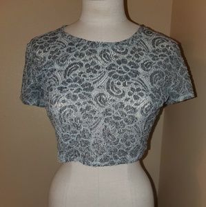 BCBG MaxAzira Grey/Blue Crop Top